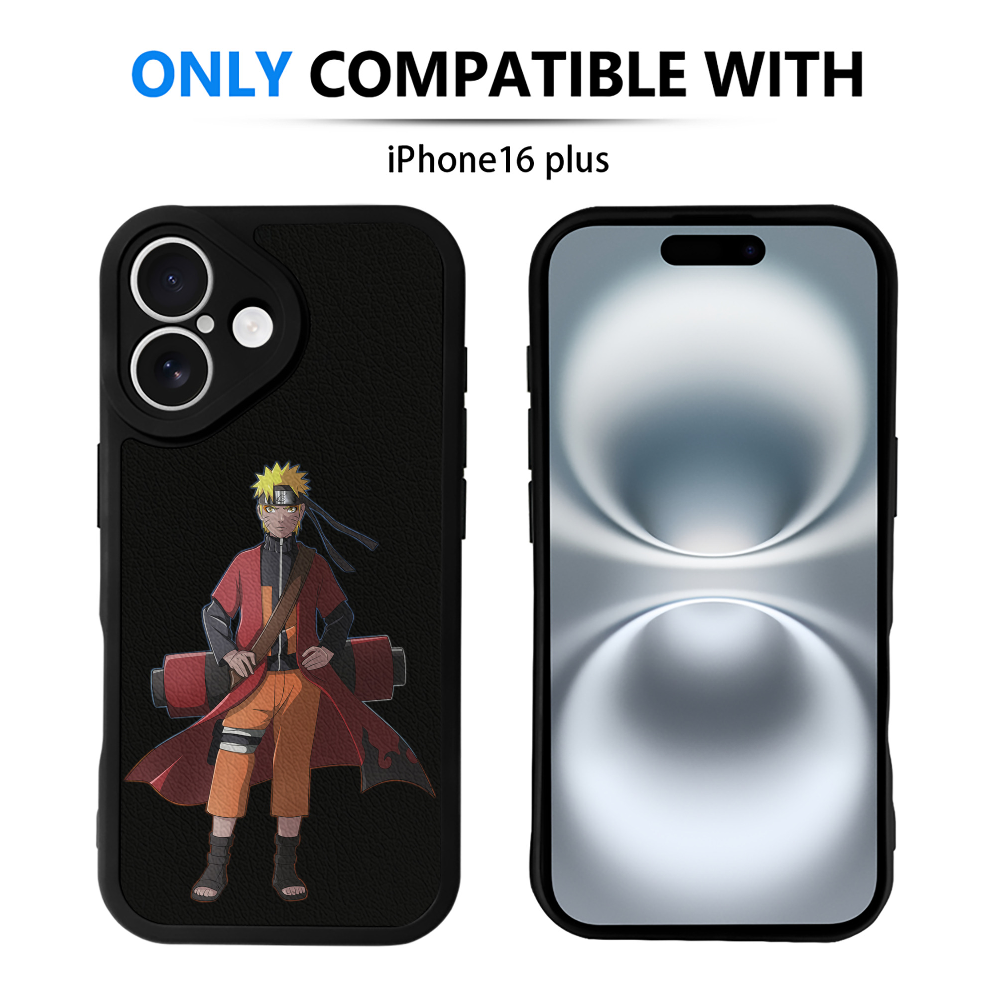 （画像用） NARUTO -ナルト- うずまき ナルト Uzumaki Naruto 【iPhone 16シリーズ対応】シリコンスマホケース（レザー調） 材質：シリコン